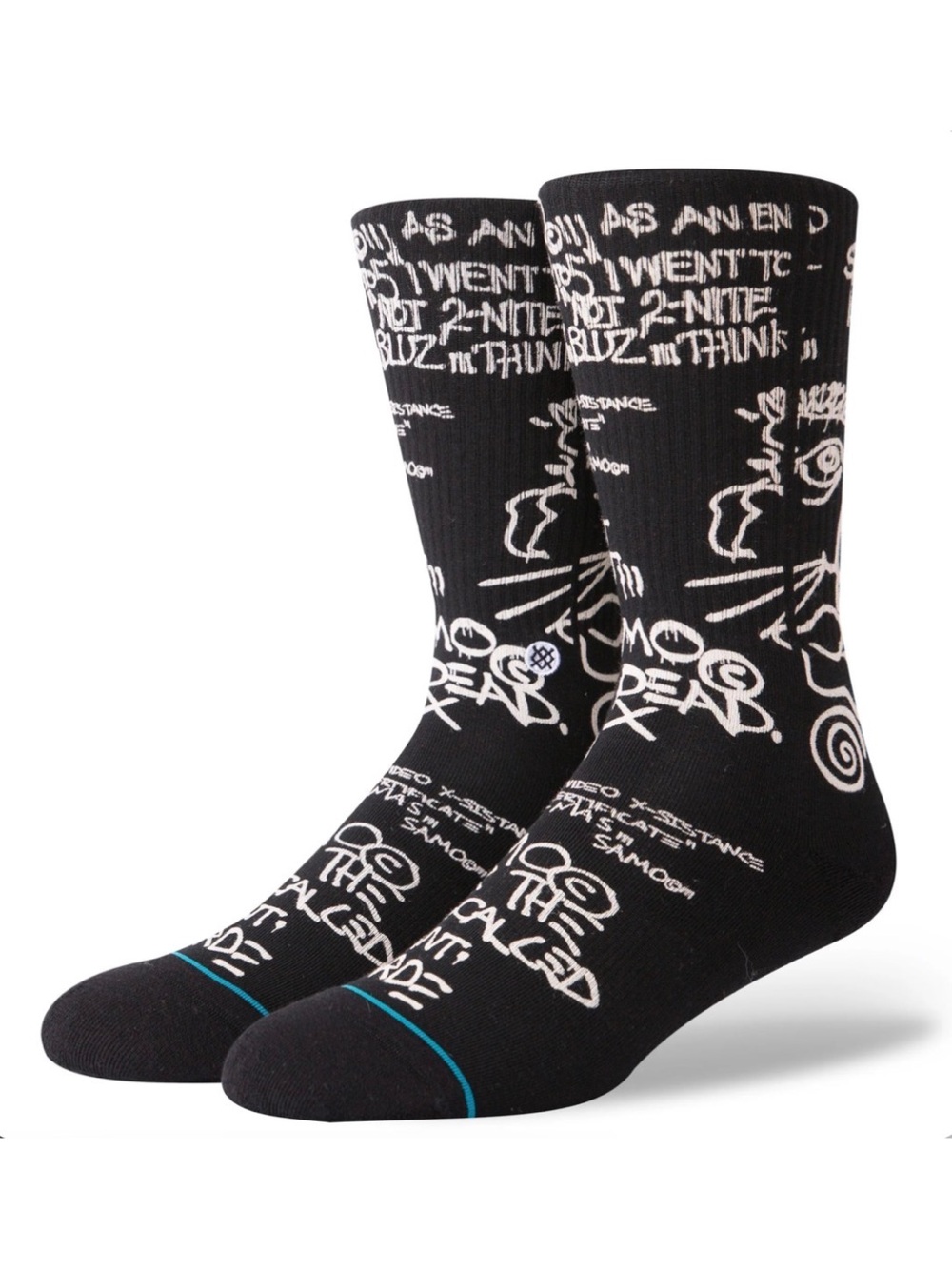 Stance BASQUIAT SAMO IS DEAD Crew Socks Graffiti LARGE L NEW